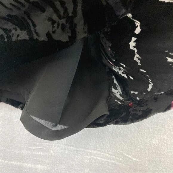 Linda Allard Ellen Tracy Velvet Burnout Dress Size 4 Silk Black Art Long Sleeve - Picture 10 of 15